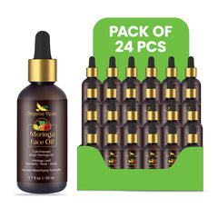 Organic Veda Moringa Face Oil capsules in a 50ml pack, natural skincare supplement with nourishing moringa extract.